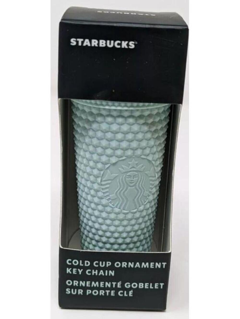 New In Box Starbucks Cold Cup Ornament Keychain Mint Bling Coffee Cute 3 Inch